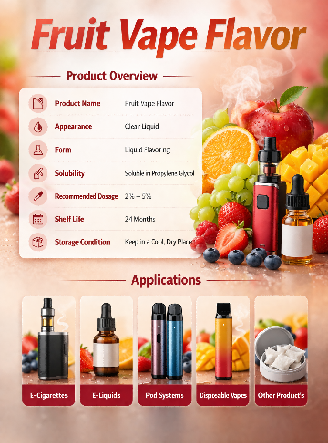 fruit vape flavor for e liquid formulation
