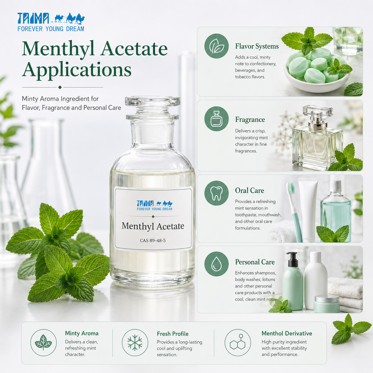Menthyl Acetate Applications in Flavor Fragrance Oral Care and Personal Care