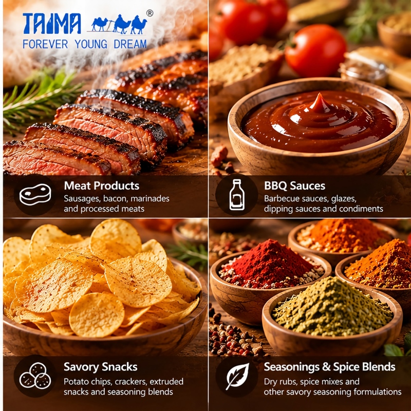 Smoke Flavor Powder Applications in Meat Products, BBQ Sauces, Savory Snacks and Seasonings